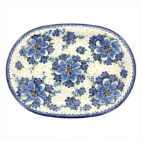 Polish Pottery Overhead Shot Daisy Surprise Large Oval Platter