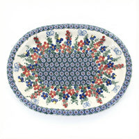 Polish Pottery Overhead Shot Garden Butterfly Large Oval Platter