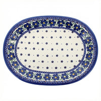 Polish Pottery Overhead Shot Spring Blossom Large Oval Platter