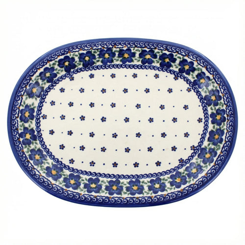 Polish Pottery Overhead Shot Spring Blossom Large Oval Platter