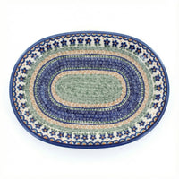 Polish Pottery Overhead Shot Aztec Flower Large Oval Platter