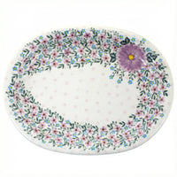 Polish Pottery Overhead Shot Lilac Garden Large Oval Platter