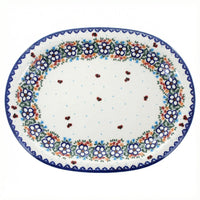 Polish Pottery Overhead Shot Scarlett Large Oval Platter
