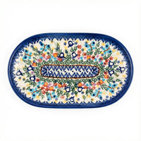 Polish Pottery Overhead Shot Garden of Eden Small Oval Platter