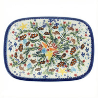 Polish Pottery Overhead Shot Atlantis Small Rectangular Serving Platter