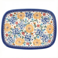 Polish Pottery Overhead Shot Butterfly Small Rectangular Serving Platter