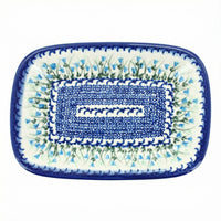 Polish Pottery Overhead Shot Misty Small Rectangular Serving Platter