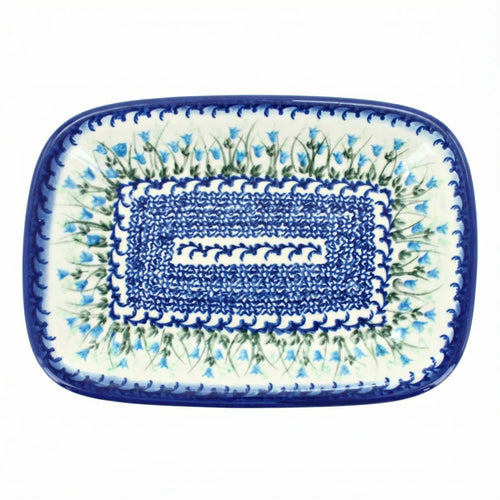 Polish Pottery Overhead Shot Misty Small Rectangular Serving Platter