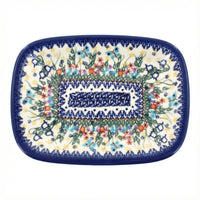 Polish Pottery Overhead Shot Garden of Eden Small Rectangular Serving Platter