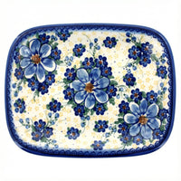 Polish Pottery Overhead Shot Daisy Surprise Medium Rectangular Serving Platter