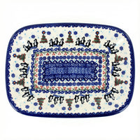 Polish Pottery Overhead Shot Arctic Holidays Medium Rectangular Serving Platter