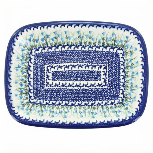 Polish Pottery Overhead Shot Misty Medium Rectangular Serving Platter