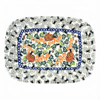 Polish Pottery Overhead Shot Trick Or Treat Medium Rectangular Serving Platter