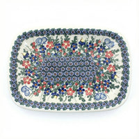 Polish Pottery Overhead Shot Garden Butterfly Large Rectangular Serving Platter