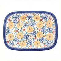 Polish Pottery Overhead Shot Butterfly Large Rectangular Serving Platter