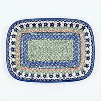 Polish Pottery Overhead Shot Aztec Flower Large Rectangular Serving Platter