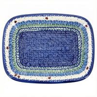 Polish Pottery Overhead Shot Garden Tulip Large Rectangular Serving Platter