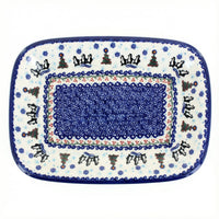 Polish Pottery Overhead Shot Arctic Holidays Large Rectangular Serving Platter