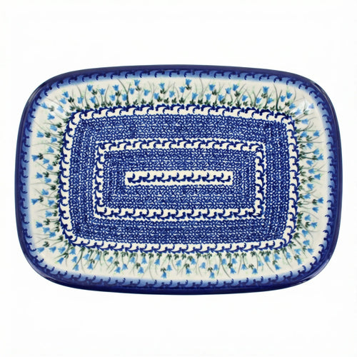 Polish Pottery Overhead Shot Misty Large Rectangular Serving Platter