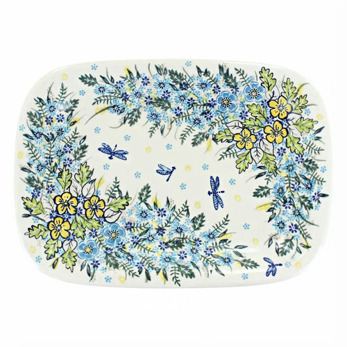 Polish Pottery Overhead Shot Alyssa Large Rectangular Serving Platter