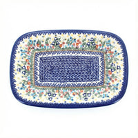 Polish Pottery Overhead Shot Garden of Eden Large Rectangular Serving Platter