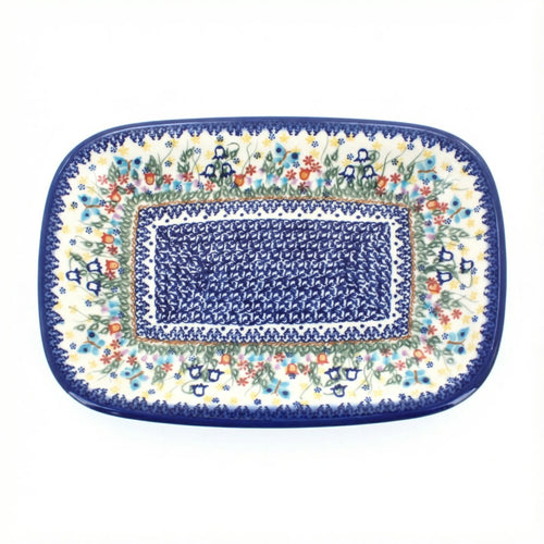 Polish Pottery Overhead Shot Garden of Eden Large Rectangular Serving Platter