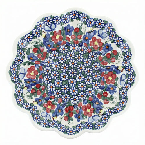 Polish Pottery Overhead Shot Garden Butterfly Egg Plate
