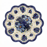 Polish Pottery Overhead Shot Daisy Surprise Egg Plate