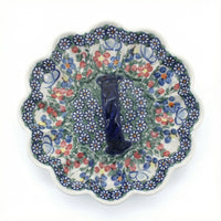 Polish Pottery Overhead Shot Garden Butterfly Egg Plate
