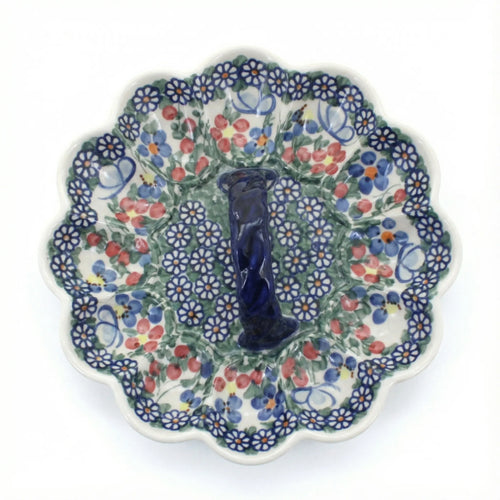 Polish Pottery Overhead Shot Garden Butterfly Egg Plate