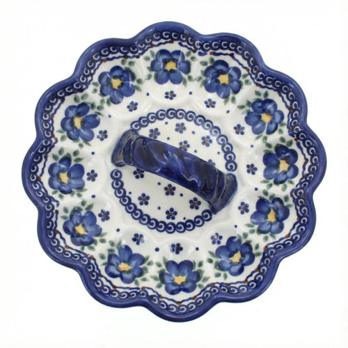 Polish Pottery Overhead Shot Spring Blossom Egg Plate