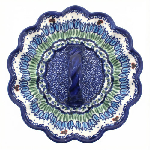 Polish Pottery Overhead Shot Garden Tulip Egg Plate