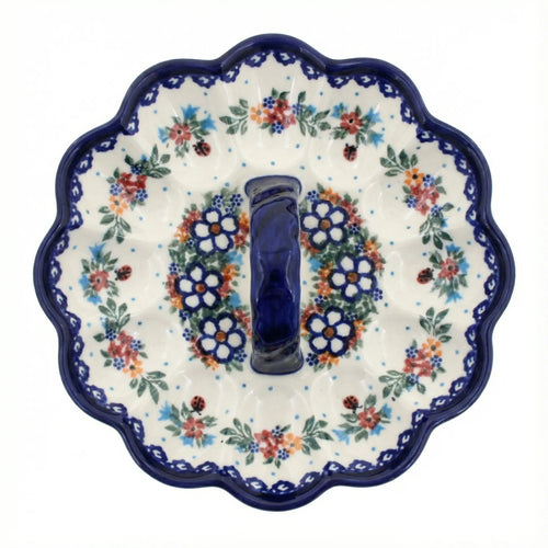 Polish Pottery Overhead Shot Scarlett Egg Plate