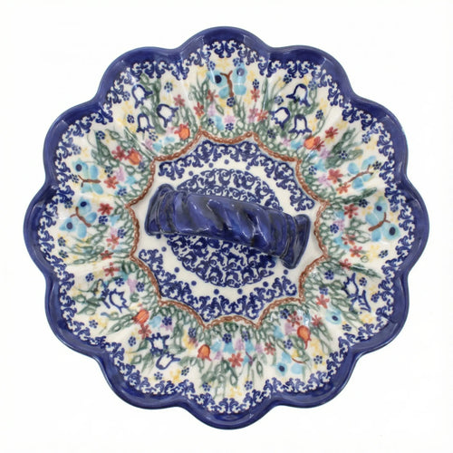 Polish Pottery Overhead Shot Garden of Eden Egg Plate