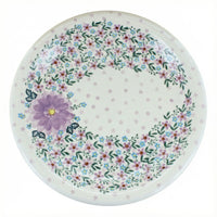 Polish Pottery Overhead Shot Lilac Garden Large Round Platter