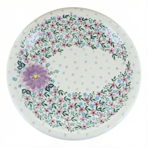 Polish Pottery Overhead Shot Lilac Garden Large Round Platter