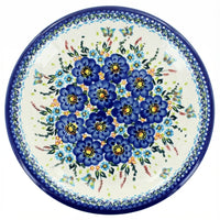 Polish Pottery Overhead Shot Garden Of Blue Large Round Platter