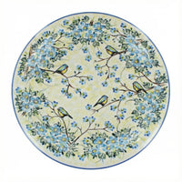Polish Pottery Overhead Shot Bluebird Garden Large Round Platter