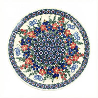 Polish Pottery Overhead Shot Garden Butterfly Cake Plate