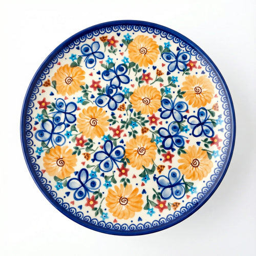 Polish Pottery Overhead Shot Butterfly Cake Plate
