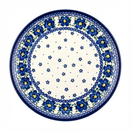 Polish Pottery Overhead Shot Spring Blossom Cake Plate