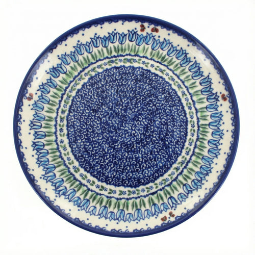 Polish Pottery Overhead Shot Garden Tulip Cake Plate