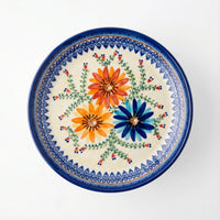 Polish Pottery Overhead Shot Autumn Burst Cake Plate