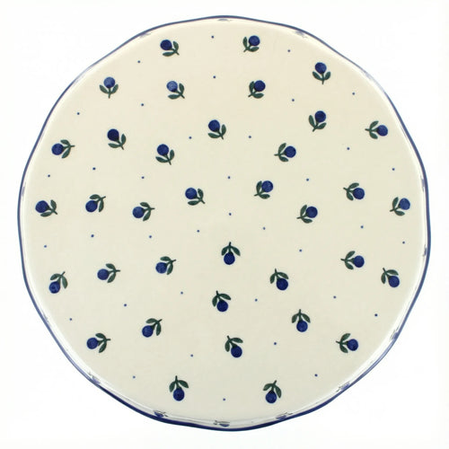 Polish Pottery Overhead Shot Blueberry Cake Plate
