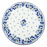Polish Pottery Overhead Shot Georgia Blue Cake Plate