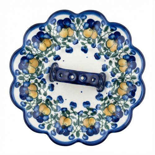 Polish Pottery Overhead Shot Pansies Egg Plate