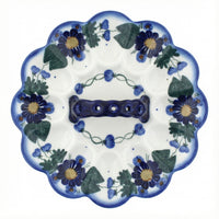 Polish Pottery Overhead Shot Forget Me Not Egg Plate