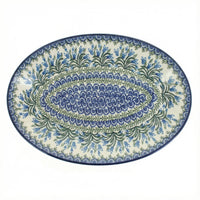 Polish Pottery Overhead Shot Tulip Bouquet Oval Platter