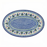 Polish Pottery Overhead Shot Winter Bells Oval Platter