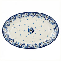 Polish Pottery Overhead Shot Georgia Blue Oval Platter